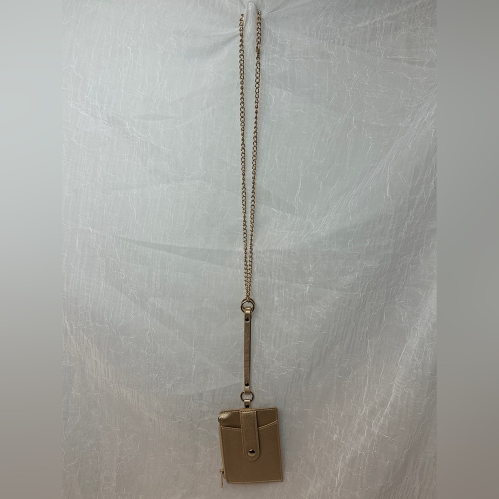 Chico’s Gold Chain Lanyard Wallet with Strap like new - Picture 3 of 6